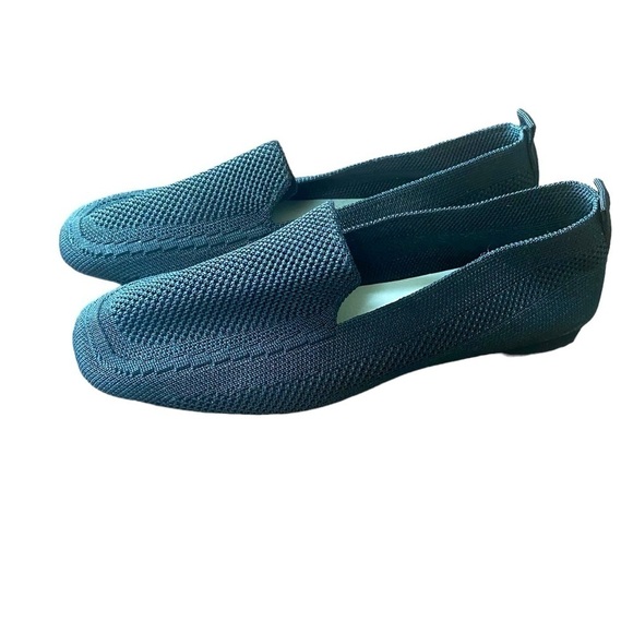 Shoes - Black Slip On Flat Loafers Size 37